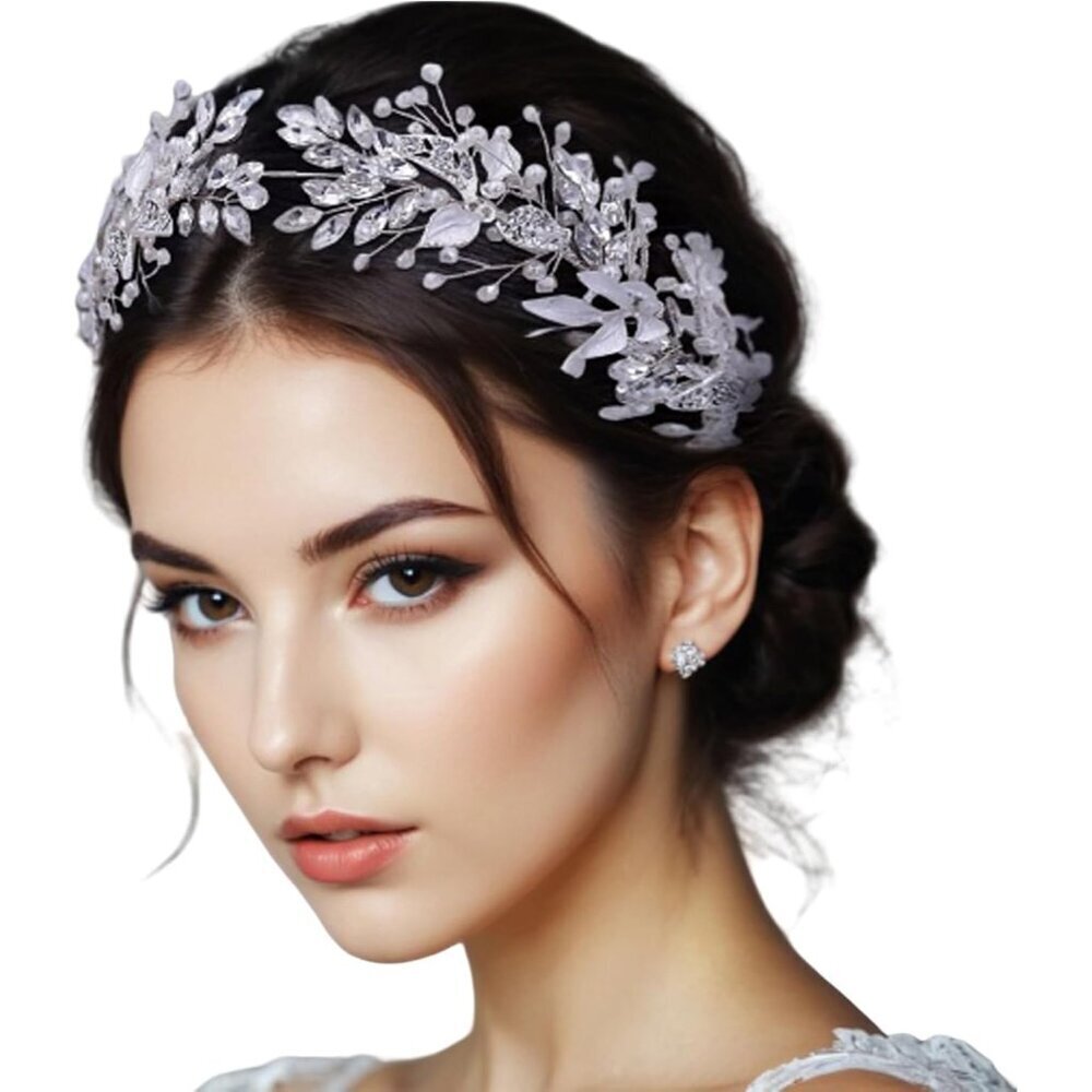 Rhinestone Bridal Headband Handmade Leaf Crystal Wedding Hair Accessories